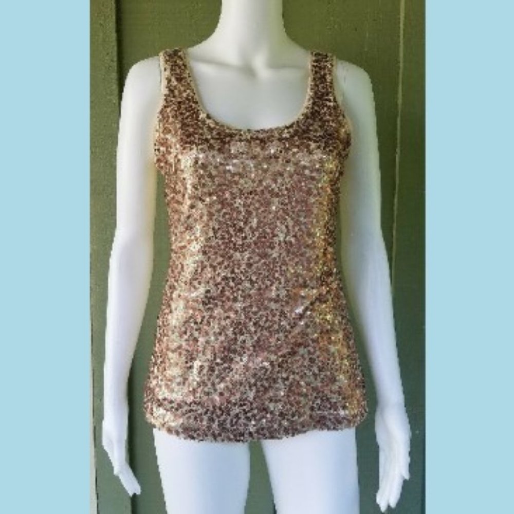 BANANA REPUBLIC Copper Sequin Tank Top XS